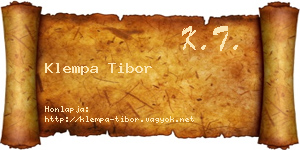 Klempa Tibor névjegykártya